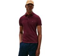 Tommy Hilfiger Herren Poloshirts Kurzarm in Slim Fit mit Stretch und Bio-Piqué-Baumwolle, Burgunderrot, Klein