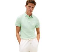 Tommy Hilfiger Herren Poloshirts Kurzarm in Slim Fit mit Stretch und Bio-Piqué-Baumwolle, Mint Gel Heather, L