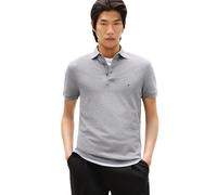 Tommy Hilfiger Herren Poloshirts Kurzarm in Slim Fit mit Stretch und Bio-Piqué-Baumwolle, Mittelgrau meliert, XL