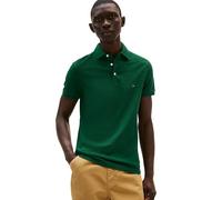 Tommy Hilfiger Herren Poloshirts Kurzarm in Slim Fit mit Stretch und Bio-Piqué-Baumwolle, Ornamentgrün, XL