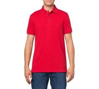 Tommy Hilfiger Herren Poloshirts Kurzarm in Slim Fit mit Stretch und Bio-Piqué-Baumwolle, Primärrot, Klein