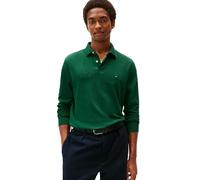 Tommy Hilfiger Herren Poloshirts Langarm in Regular Fit mit Stretch und Bio-Piqué-Baumwolle, Ornamentgrün, L