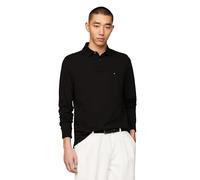 Tommy Hilfiger Herren Poloshirts Langarm in Regular Fit mit Stretch und Bio-Piqué-Baumwolle, Schwarz, XX-Large