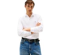 Tommy Hilfiger Herren Poloshirts Langarm in Regular Fit mit Stretch und Bio-Piqué-Baumwolle, Weiss/opulenter Garten, XL