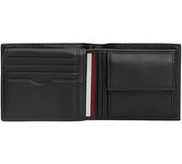 Geldbörse TOMMY HILFIGER "TH CENTRAL CC FLAP AND COIN" schwarz (black) Kleinlederwaren Taschen mit charakteristischem Streifendetail (93064822-0)