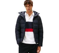 Tommy Hilfiger Herren Pufferjacke Mid Weight mit Kapuze, Blau (Desert Sky), XL