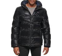 Tommy Hilfiger Herren-Pufferjacke mit klassischer Kapuze (Standard und Big & Tall), schwarz, 2X-Large Tall