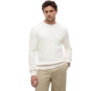 Tommy Hilfiger Pullover Herren Regular Fit Rundhals Baumwolle weiß, XL