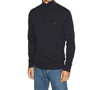 Tommy Hilfiger Herren Pullover ES-Atlantic Zip Mock (DE/NL/SE/PL, Alphanumerisch, 3XL, Regular, Regular, Dunkelblau)