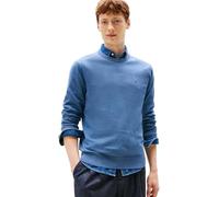 Rundhalspullover TOMMY HILFIGER "ESSENTIAL COTTON CREW NECK", Herren, Gr. L, blau (petrol blau heather), Strick, Obermaterial: 100% Baumwolle, regular fit, Rundhals, Rippbündchen, Pullover, 100% Baumw