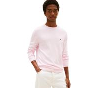 Rundhalspullover TOMMY HILFIGER "ESSENTIAL COTTON CREW NECK", Herren, Gr. L, pink lily, Strick, Obermaterial: 100% Baumwolle, casual, regular fit, Rundhals, Langarm Rippbündchen, Pullover (78559350-L)