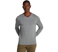 Strickpullover TOMMY HILFIGER "ESSENTIAL COTTON V NECK", Herren, Gr. XXL, grau (medium grau heather), Strick, Obermaterial: 100% Baumwolle, meliert, casual, V-Ausschnitt, Langarm Rippbündchen, Pullove