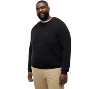 Rundhalspullover "ESSENTIAL STRUCTURE CREW NECK", Herren, Gr. 3XL, schwarz, Strick, Obermaterial: 100% Baumwolle, TOMMY HILFIGER BIG & TALL, regular fit normal, Rundhals, eingesetzt Rippbündchen, Pull