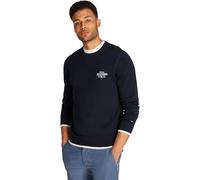 Tommy Hilfiger Herren Pullover Graphic Cotton Rundhalsausschnitt, Blau (Desert Sky), S
