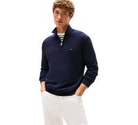 Tommy Hilfiger Herren Pullover mit Reißverschluss Essential Cotton Mock Halbzip, Blau (Navy Blue), L
