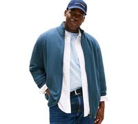 Strickjacke "BT-ESSENTIAL COTTON ZIP THRU-B", Herren, Gr. 5XL, blau (aegean sea), Strick, Obermaterial: 100% Baumwolle, TOMMY HILFIGER BIG & TALL, unifarben, casual, regular fit normal, Rundhals, Lang