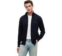 Tommy Hilfiger Herren Pullover mit Reißverschluss Essential Cotton Zip Thru Stehkragen, Blau (Navy Blue), M