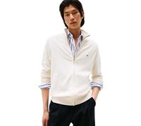 Tommy Hilfiger Herren Pullover mit Reißverschluss Essential Cotton Zip Thru Stehkragen, Elfenbein (Ivory Petal), M