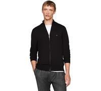 Tommy Hilfiger Herren Pullover mit Reißverschluss Essential Cotton Zip Thru Stehkragen, Schwarz (Black), S