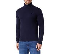 Tommy Hilfiger Herren Pullover Pima Cashmere Roll Neck mit Rollkragen, Blau (Desert Sky), L