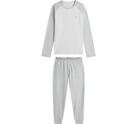 Tommy Hilfiger Herren Pyjama-Set Jersey Pj Set Cuffed Lang, Grau (Light Grey Heather), XL