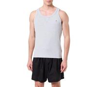 Tommy Hilfiger Herren Pyjama-Set Tank & Woven Short Kurz, Mehrfarbig (Light Grey Heather/Black), M