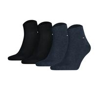 TOMMY HILFIGER Herren Quarter Socken, 4er Pack - Sneaker, Unifarben, 39-49 Schwarz/Blau / 47-49 47-49 Blau