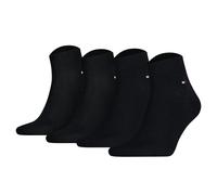 TOMMY HILFIGER Herren Quarter Socken, 4er Pack - Sneaker, Unifarben, 39-49 Schwarz/Dunkelblau 39-42