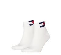 Tommy Hilfiger Kurzsocken TH UNI TJ QUARTER 2P FLAG – Herren, 39-42, Weiß, verstärkte Ferse/Spitze