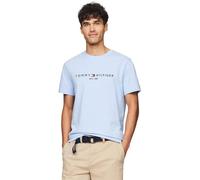 TOMMY HILFIGER Herren Regular Fit Tommy Logo Embroidered Crew Neck T-Shirt, RomanticBlue, XL, Blau, XL