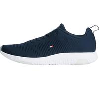 Tommy Hilfiger Herren Runner Sneaker Corporate Knit Rib Runner Sportschuhe, Blau (Desert Sky), 45