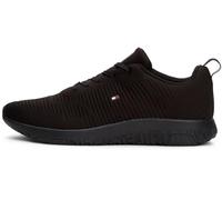 Tommy Hilfiger Herren Runner Sneaker Corporate Knit Rib Runner Sportschuhe, Schwarz (Black), 42 EU
