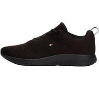 Tommy Hilfiger Herren Runner Sneaker Corporate Knit Rib Runner Sportschuhe, Schwarz (Black), 46