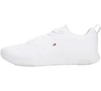 TOMMY HILFIGER Sneaker CORPORATE KNIT RIB RUNNER 45, EURO-Größen weiß Herren Schnürhalbschuhe Sportliche Schuhe 45, EURO-Größen weiß