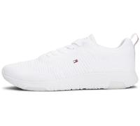 Tommy Hilfiger Herren Runner Sneaker Corporate Knit Rib Runner Sportschuhe, Weiß (White), 45