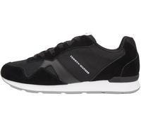 Tommy Hilfiger Herren Runner Sneaker Icon Mix aus Wildleder, Schwarz (Black), 43