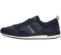 Tommy Hilfiger Herren Runner Sneaker Iconic Leather Suede Mix Runner Sportschuhe, Blau (Midnight), 44