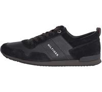 Tommy Hilfiger Herren Runner Sneaker Iconic Leather Suede Mix Runner Sportschuhe, Schwarz (Black), 41 EU