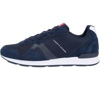 Sneaker TOMMY HILFIGER "MAXLITE MIX", Herren, Gr. 44, dunkelblau, Lederimitat, Textil, Veloursleder, unifarben mit Farbeinsatz, Schuhe Sneaker, Freizeitschuh, Halbschuh, Schnürschuh mit seitlichem Log