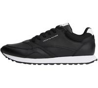 Tommy Hilfiger Herren Runner Sneaker New Eva aus Leder, Schwarz (Black/White), 43