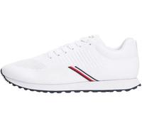 Sneaker TOMMY HILFIGER "NEW RUNNER EVA CORPO KNIT", Herren, Gr. 43, weiß, Textil, Nylon, sportlich, Schuhe, Freizeitschuh, Halbschuh, Schnürschuh mit Streifen in Tommy Farben (58206330-43) weiß
