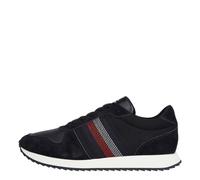 Tommy Hilfiger Herren Runner Sneaker Runner Evo Mix Stitch Sportschuhe, Schwarz (Black), 44