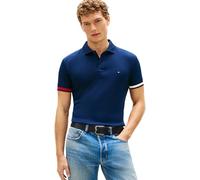 Tommy Hilfiger Herren RWB Cuff Liquid Cotton Slim Polo MW0MW42743, Blau, M