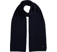 Tommy Hilfiger Herren Schal Flag Pima Cotton Cash aus Rippstrick, Blau (Space Blue), Einheitsgröße