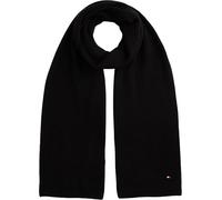 Tommy Hilfiger Herren Schal Flag Pima Cotton Cash aus Rippstrick, Schwarz (Black), Einheitsgröße