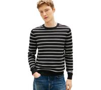 Tommy Hilfiger Herren Seasonal Structure CNECK MW0MW41643 Pullover Sweater, Schwarz, XXL, Schwarz (Schwarz/Elfenbeinblütenblatt), XXL