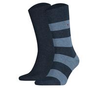 Tommy Hilfiger Herrensocken Doppelpack Uni/Ringel Jeans Größe 39-42