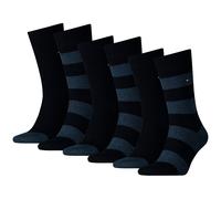 TOMMY HILFIGER Herren Socken, 6er Pack - Rugby Sock, Strümpfe, Streifen, uni/gestreift Dunkelblau / 39-42 One size Blau