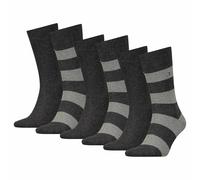 TOMMY HILFIGER Herren Socken, 6er Pack - Rugby Sock, Strümpfe, Streifen, uni/gestreift Grau / 39-42 39-42 Grau
