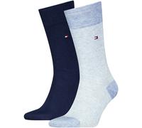 Tommy Hilfiger Socken mit Label-Details im 2er-Pack Modell 'Birdeye' in Bleu Melange, Größe 39/42